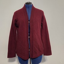 Unbranded Burgundy 100 Cashmere Cardigan Size S