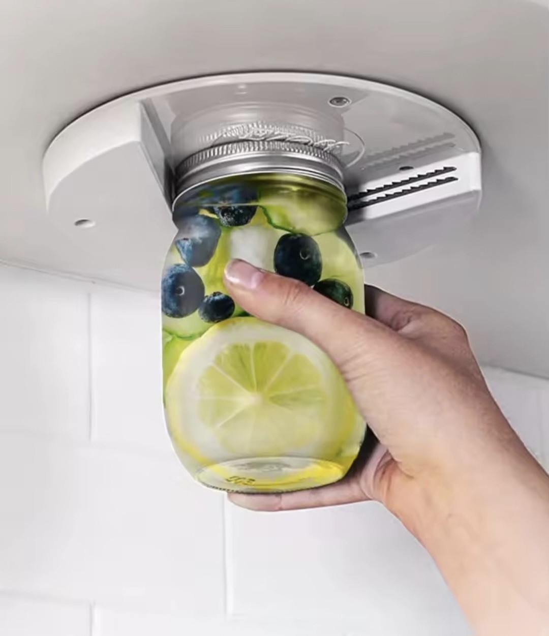 Arthritis Glass Jar Opener for Under the Kitchen Cabinet Counter Lid Remover Aid