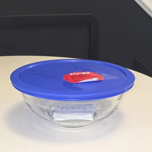PYREX Clear Glass Large Mixing Bowl 2.5 QT Model #325 with Lid