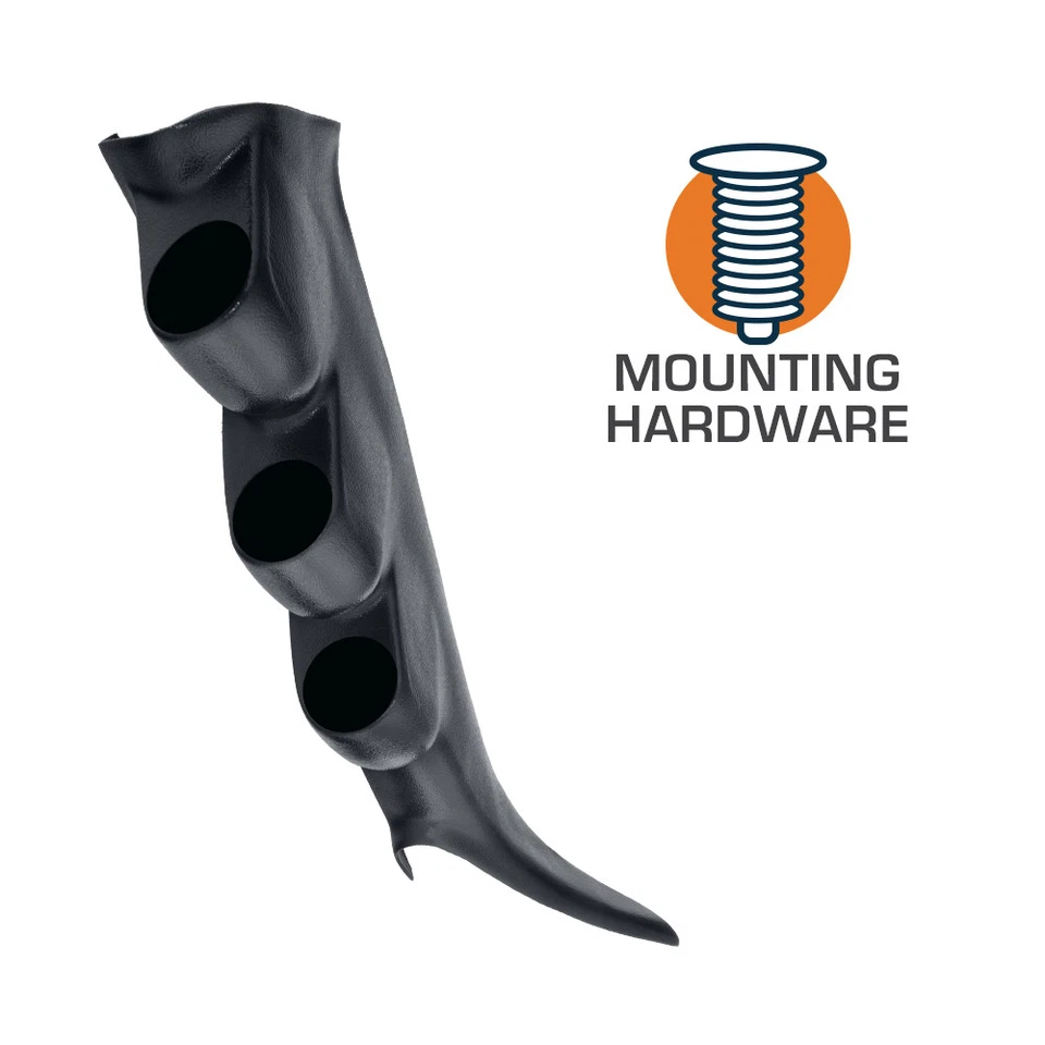 GlowShift Graphite Triple Gauge 52mm Pillar Pod for 2000-2006 GMC Sierra Duramax - Image 3 of 3