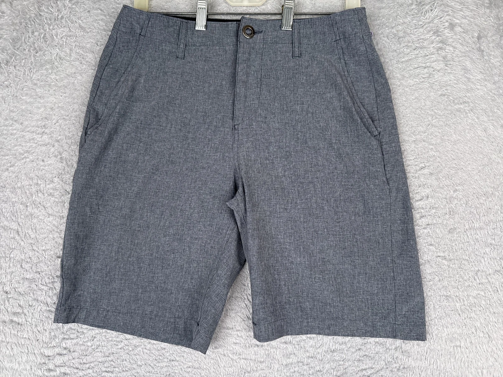 Volcom Hybrid Shorts Mens 28 Gray Surf & Turf 4-Way Stretch 9 Inseam Quick Dry