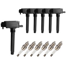 Ignition Coil Pack UF807 and Iridium Spark Plugs Set of 6 Compatible with C...