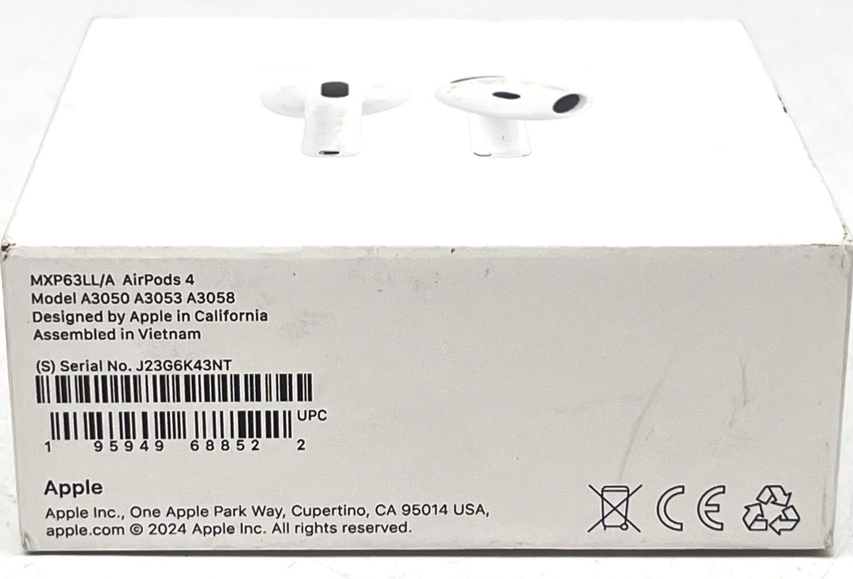 Apple AirPods 4 White In Ear Headphones MXP63LL/A for sale online