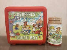 Very Rare Vintage Geoffrey Lunch Box and Thermos Toys R' Us Aladdin