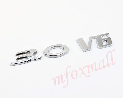 Chrome Metal V6+3.0 Badge Emblem Logo 3D Sticker Decal Car Body Engine Trim 2pcs - Picture 6 of 11