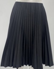 Valentino Boutique Vintage 1980's Rare Midi Pleated Black Skirt Size 10 798
