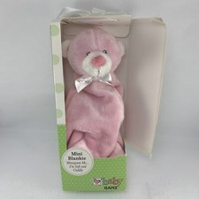 Baby GANZ Mini Blankie Pink Bear Lovey Security Blanket Soft Plush Box Damage