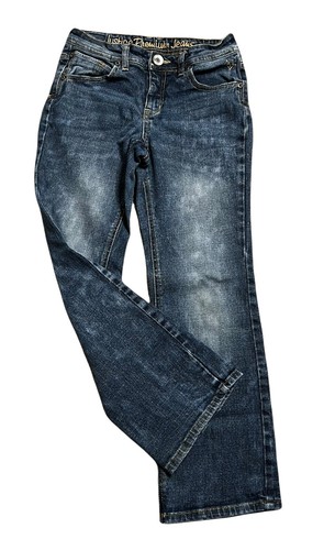Justice Premium Jeans Girls 8 1/2 Simply Low SKINNY BOOT Factory Distressed Fade - Picture 5 of 10