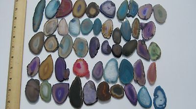 Agate Geode Slab Lot of 10 Quartz Polished Both Sides Agate Geode Slice Small 