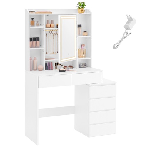 VASAGLE Schminktisch mit LED-Beleuchtung einstellbare Helligkeit mit Schublade - Bild 9 von 17