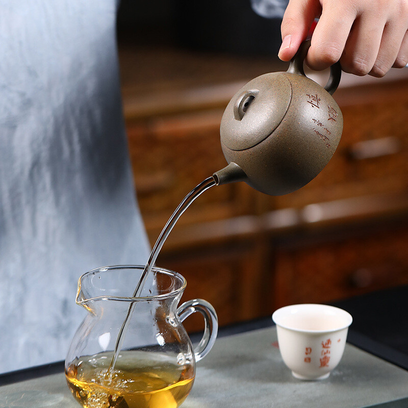 Full Handmade Tea Pot Sold At Loss Chinese Character Carved Qinquan Pot Marked