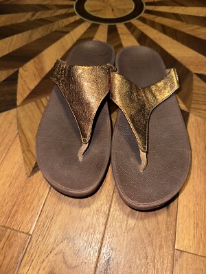FitFlop Lulu BRONZE Thong Flip Flop Comfort Sandals Shoes