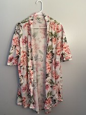 Show Me Your Mumu Womens Pink Floral Peonies Cardi Kimono Duster Sz One Size