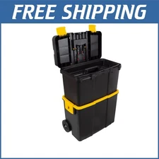 Compact Stackable Rolling Tool Chest with Comfortable Handle - Water Repellent