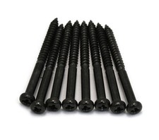  8 Black Import Bass Guitar Pickup Mounting Screws GS-BPI-B