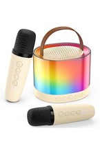 Karaoke Machine for Kids, Portable Bluetooth Speaker with 2 Microphones for Kids
