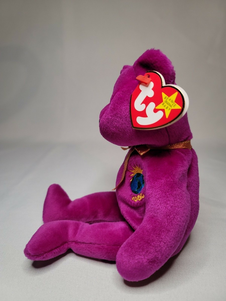 Ty Beanie Babies Millennium Bear Plush Toy - Purple for sale