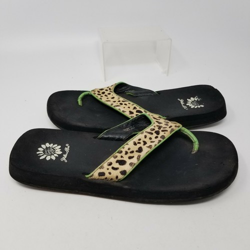 yellow box zebra flip flops