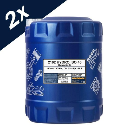 MANNOL 2x10L Hydraulic Oil 46 Fluid HLP 46 High Grade 20 Litres ISO 46