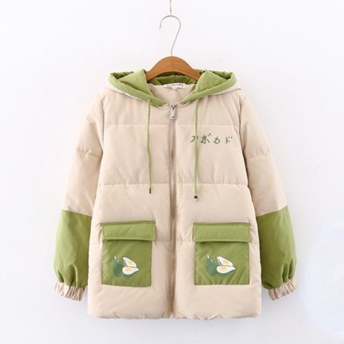Girl Quilted Jacket Puffer Coat Japanese Kawaii Hoodie Padded Outerwear Warm - Picture 13 of 14
