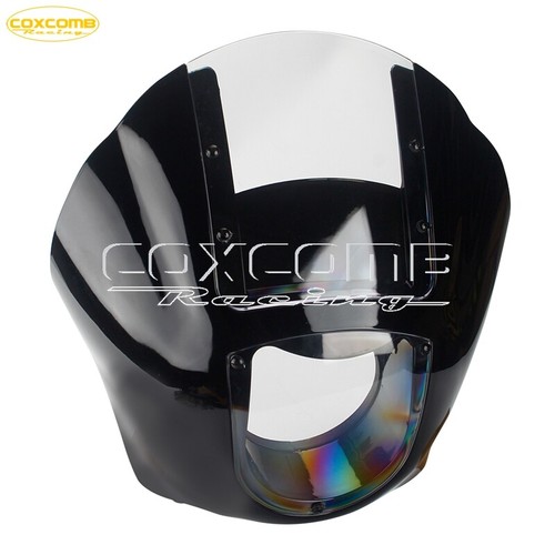 Quarter 5 3/4" Headlight Fairing Windshield Screen for Harley Sportster XL Dyna - Picture 16 of 22