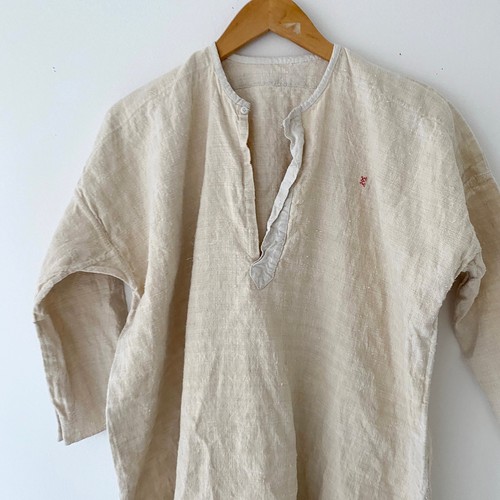 Antique French linen shirt farmers shirt artist smock… - Gem Antique French linen shirt farmers shirt artist smock… - Gem