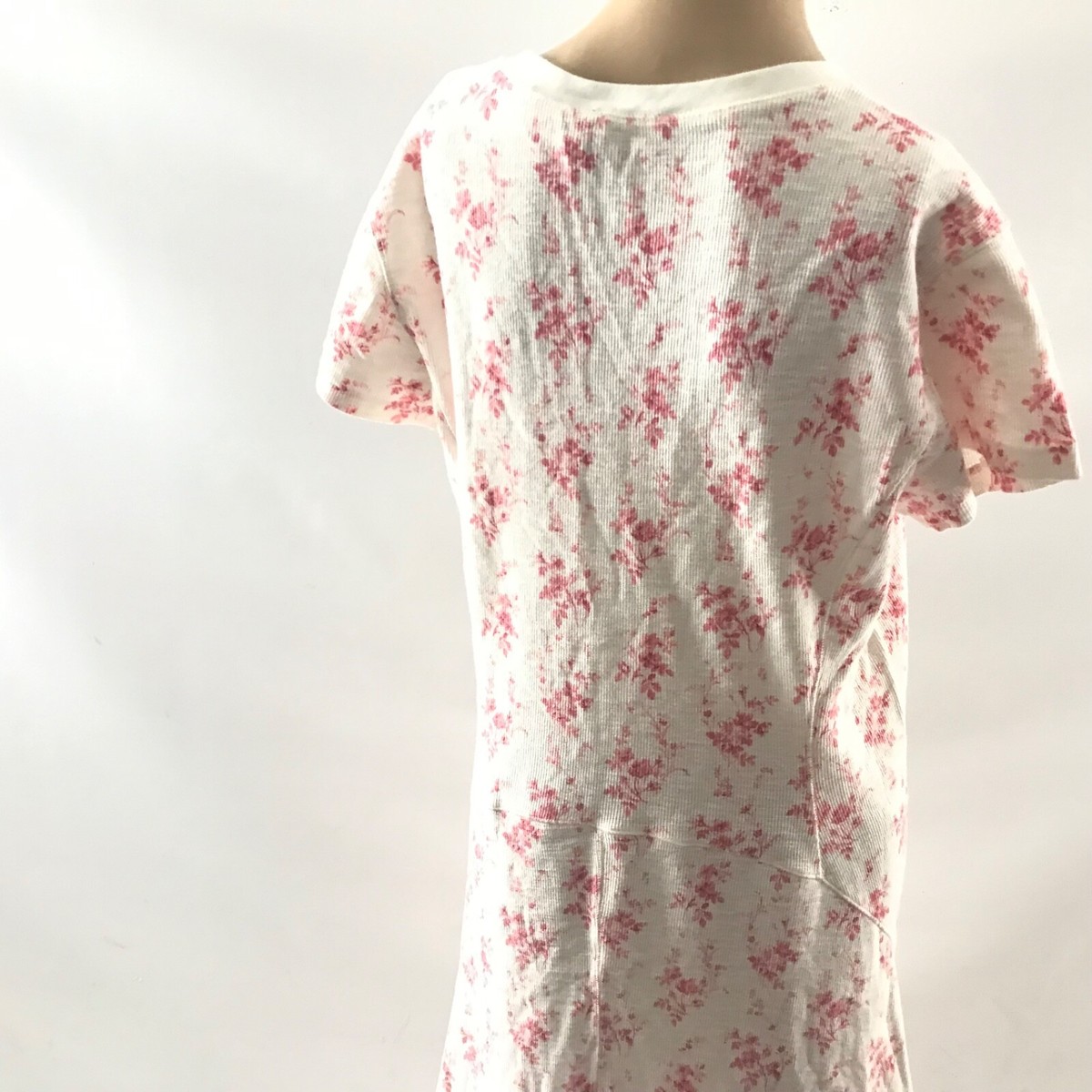 Polo Ralph Lauren Midi Floral Waffle Knit Short Sleeve Dress Womens XL  White New | eBay