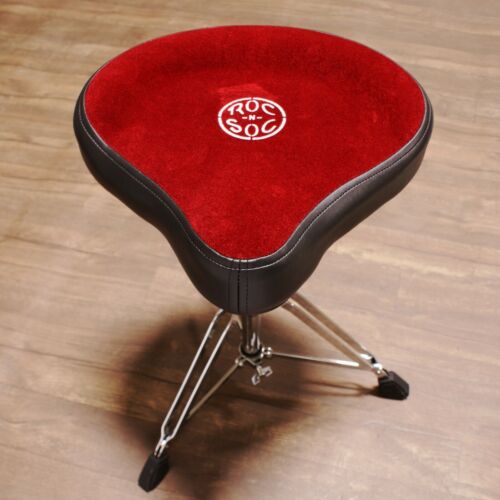 Roc-n-Soc Drum Throne Manual Spindle - Hugger Saddle Seat Red MS H-R - Afbeelding 1 van 2
