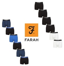 Mens Keyhole Trunks Bamboo FARAH UWear Plain / Striped 6 Pack Sizes S M L XL XXL