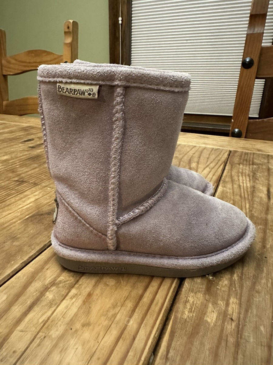 Toddler Kids Bearpaw Elle Toddler Zipper Boot Faux Fur Suede Size Light  Purple
