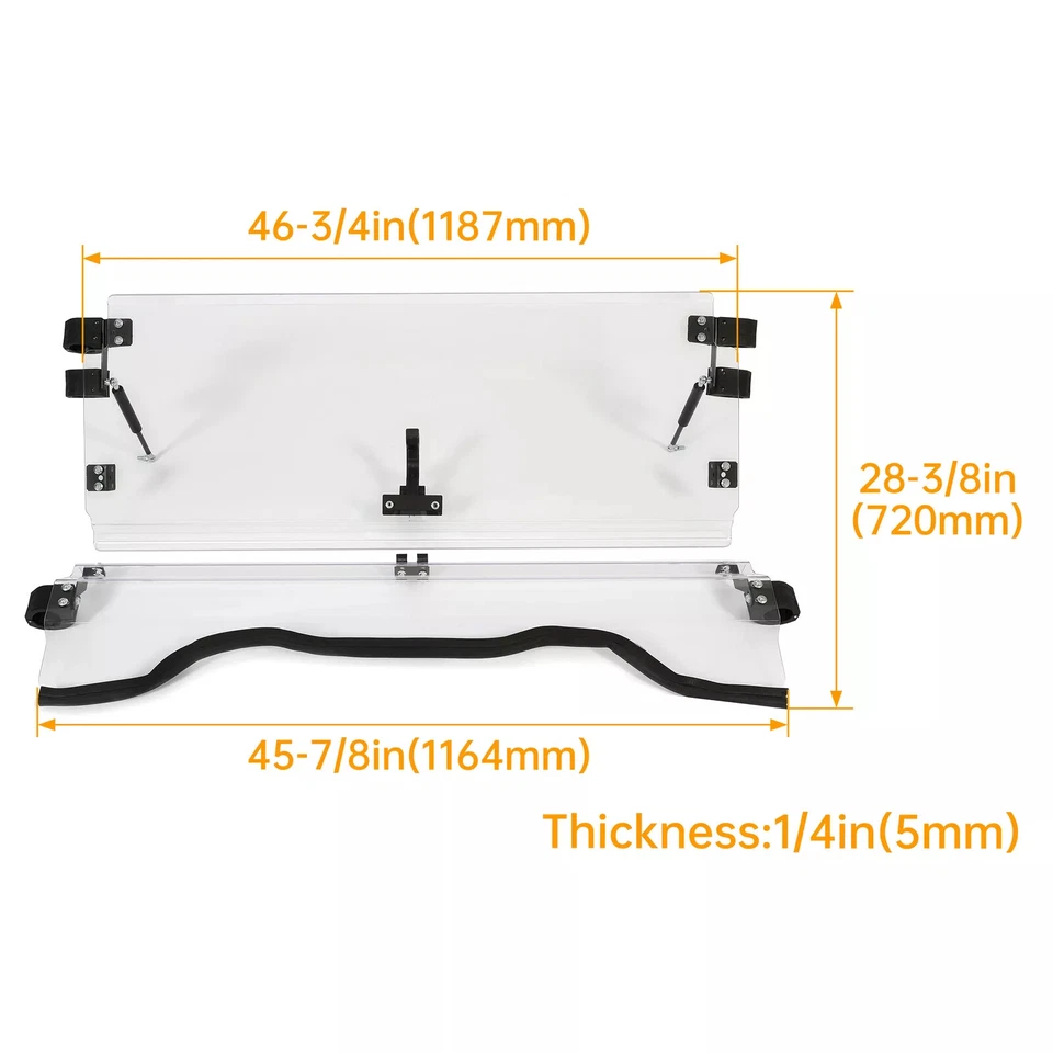 Front Scratch Resistant Flip Windshield Clear For 2014-2025 Honda Pioneer 700 4 - Image 2 of 4