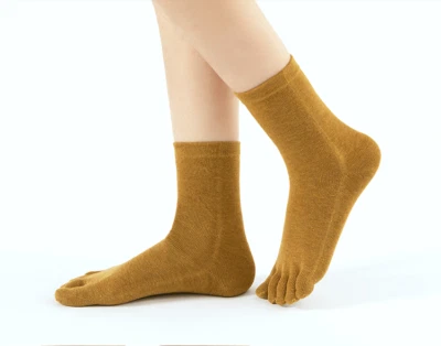 5 Paires Femme Coton Mélange Orteil Chaussettes Cinq Solide Décontracté Confort - Photo 1/4