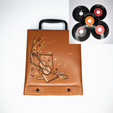 Vintage 1950s Teen Mode 45 RPM Vinyl Soft Record Carrying Case 5 Records