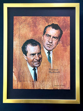 NORMAN ROCKWELL + RICHARD M. NIXON + CIRCA 1970'S + SIGNED PRINT FRAMED