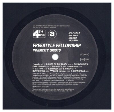 Freestyle Fellowship - Innercity Griots '93 LP UK ORG!EX-/EX
