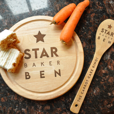 Personalisiertes Stern Bäcker Set Servieren Kuchen Brett Kuchen Ständer Backen Rührlöffel