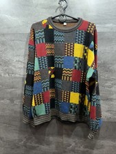 80s Vintage Pattern Knitwear Abstract Ornament Wool Jumper Sweater Unisex Size M