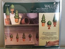 Wallies Wall Paper Cut Outs 25pkg Topiary Shrubs 5" Pre-pasted Washable