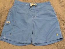 Polo Ralph Lauren Swim Trunks Mens XL Blue Cargo Pocket Lined Drawstring Beach