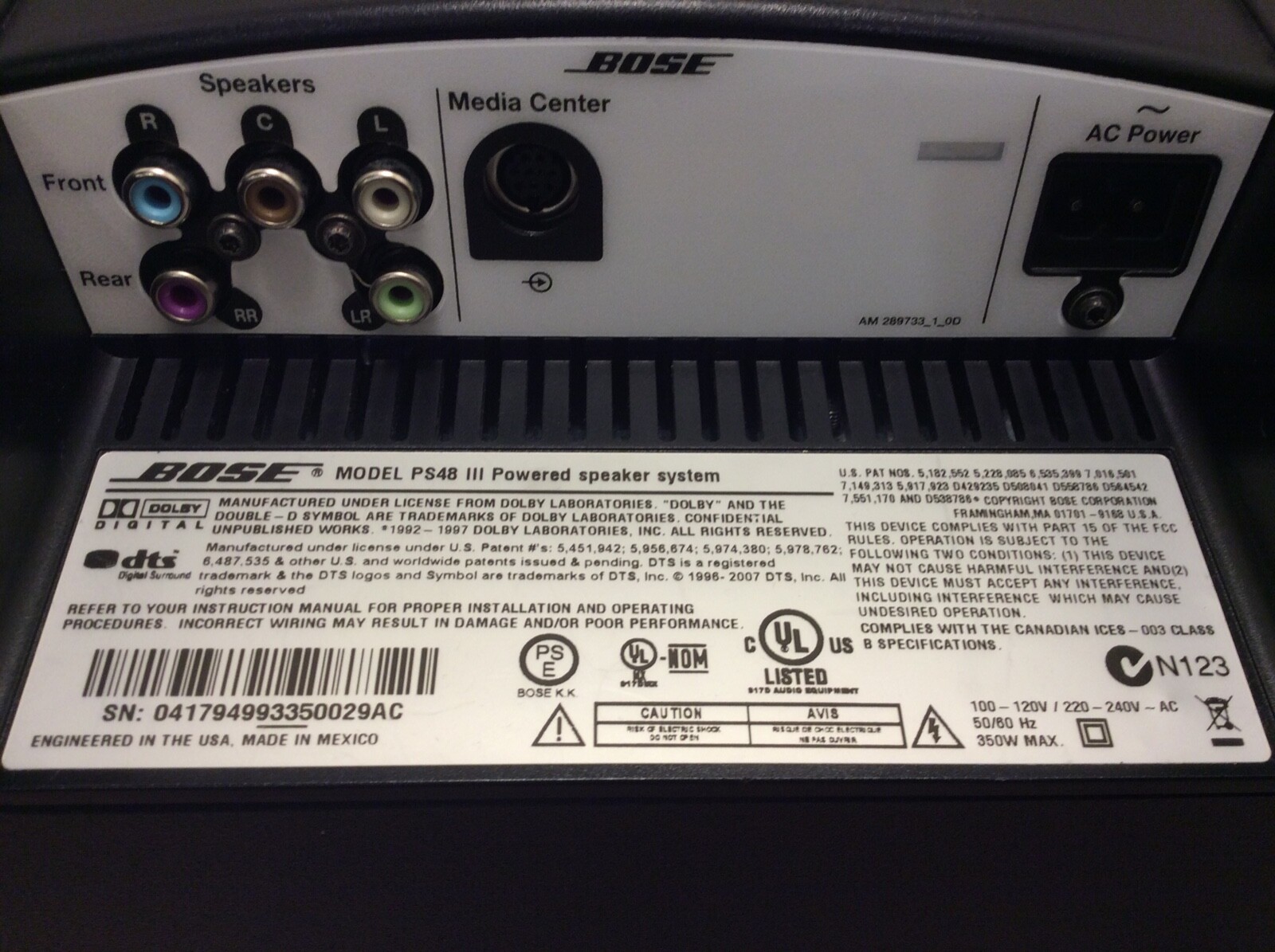 bose lifestyle v20 watts