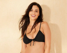 Shade  Shore Women's Size Small 4-6 Ribbed Tie Front Bralette Bikini Top