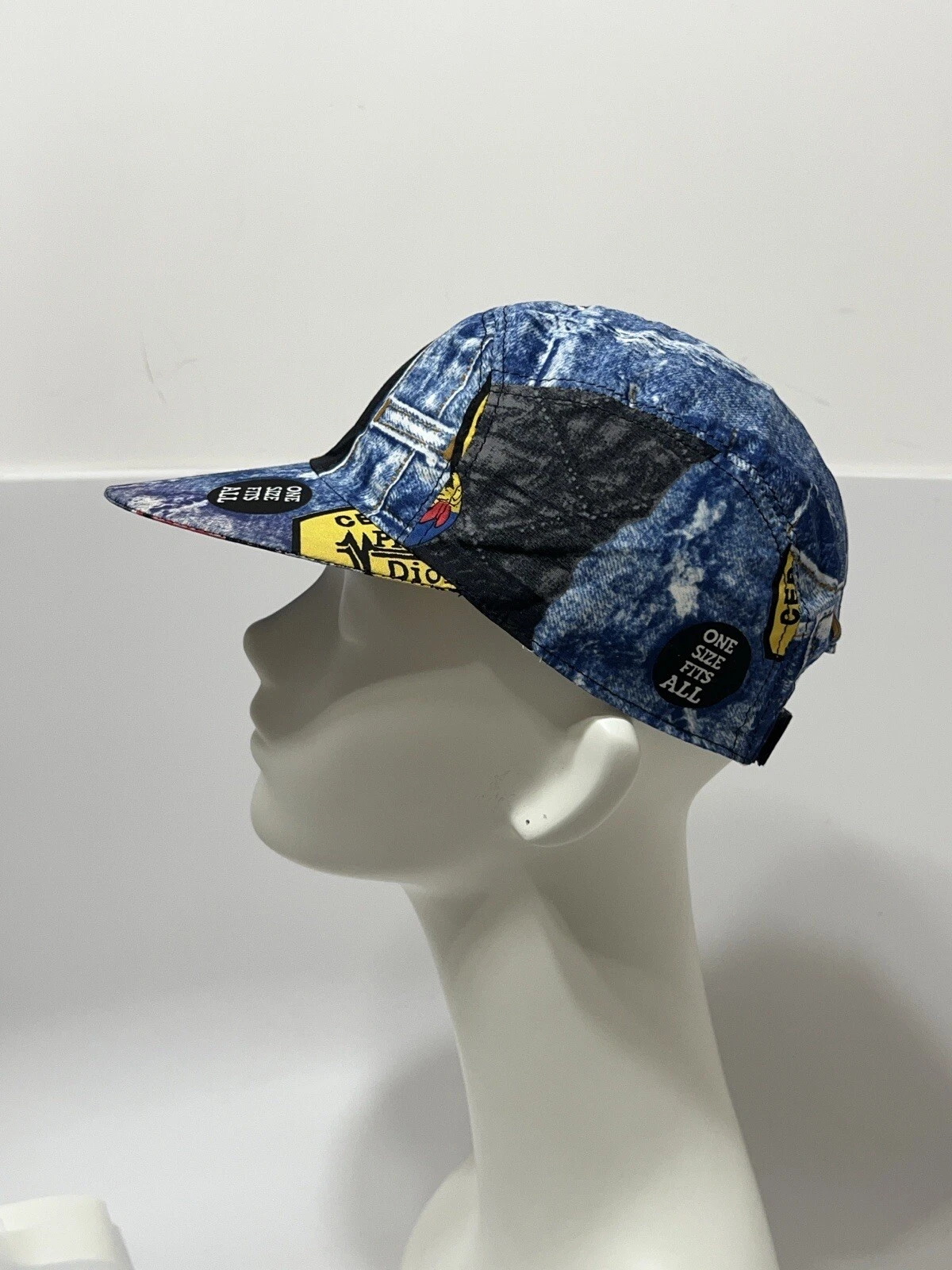 CHAPEAU IMPRIMÉ DENIM BLEU VINTAGE CHRISTIAN DIOR BY JOHN GALLIANO