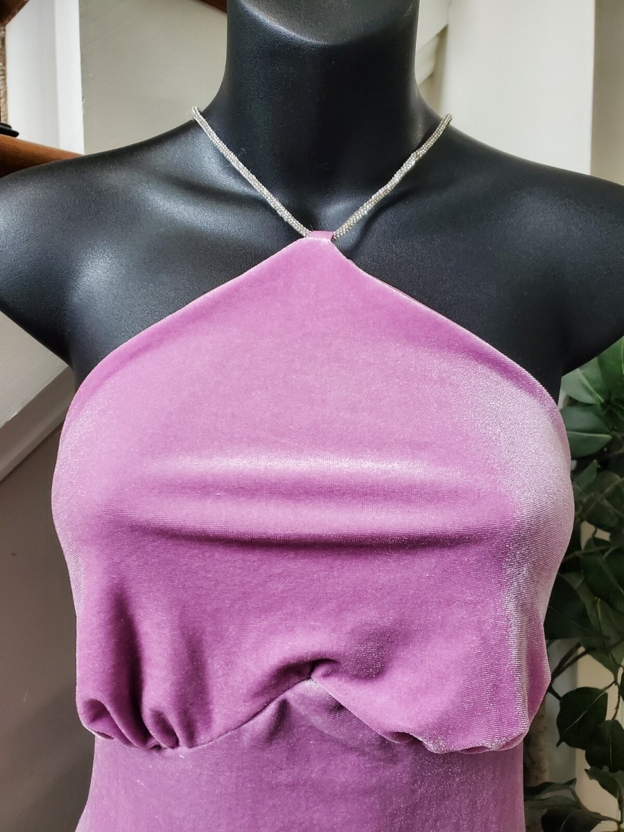 Fashion Nova Women Purple Polyester Halter Neck Sleeveless Velvet Maxi Dress  XL | eBay