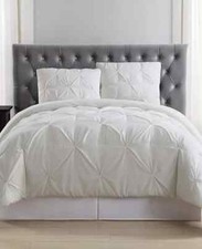 Truly Soft Pleated Twin Xl Comforter Set -Ivory