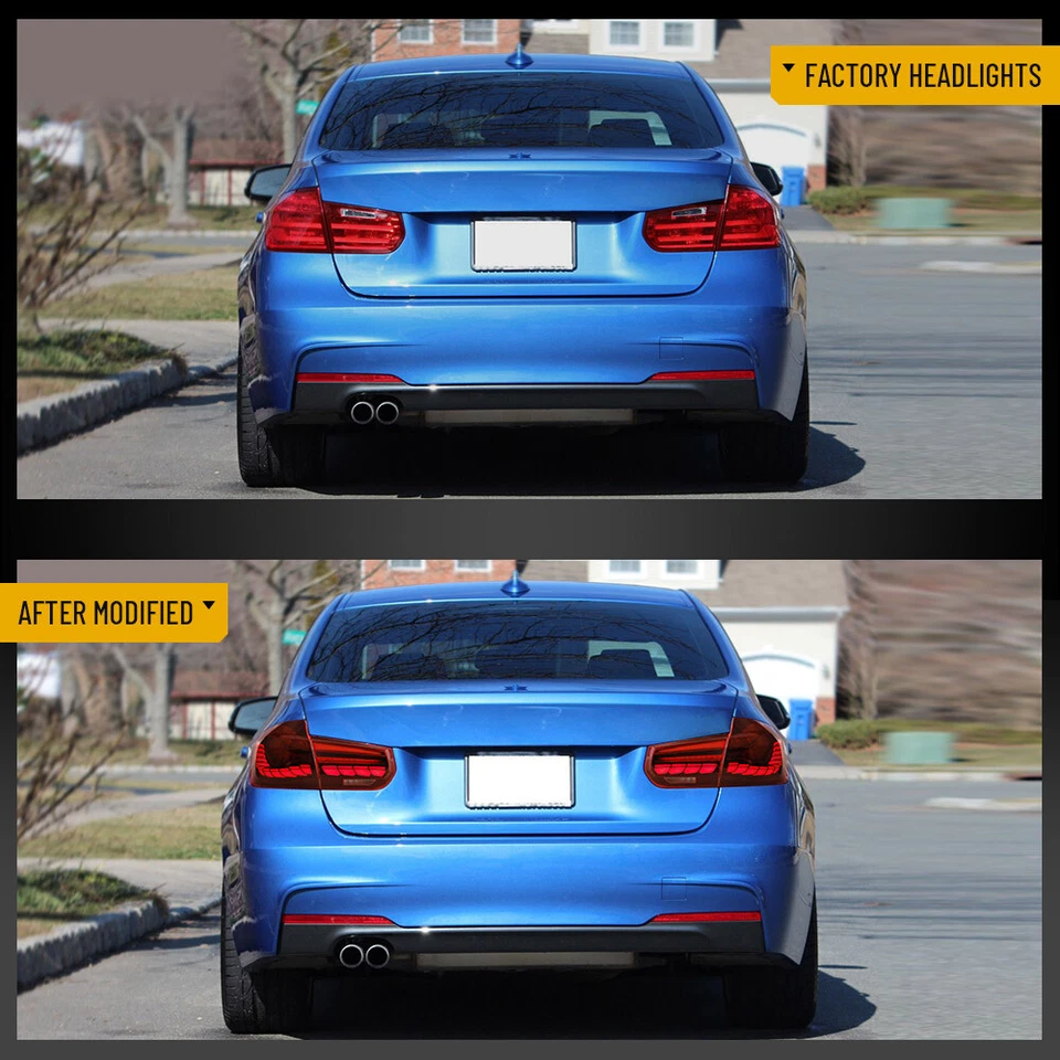 2012-2018 VLAND GTS LED 尾灯一对适用于宝马 3 系列轿车 M3 F30 F35 F80 — 第 3/4 张图片