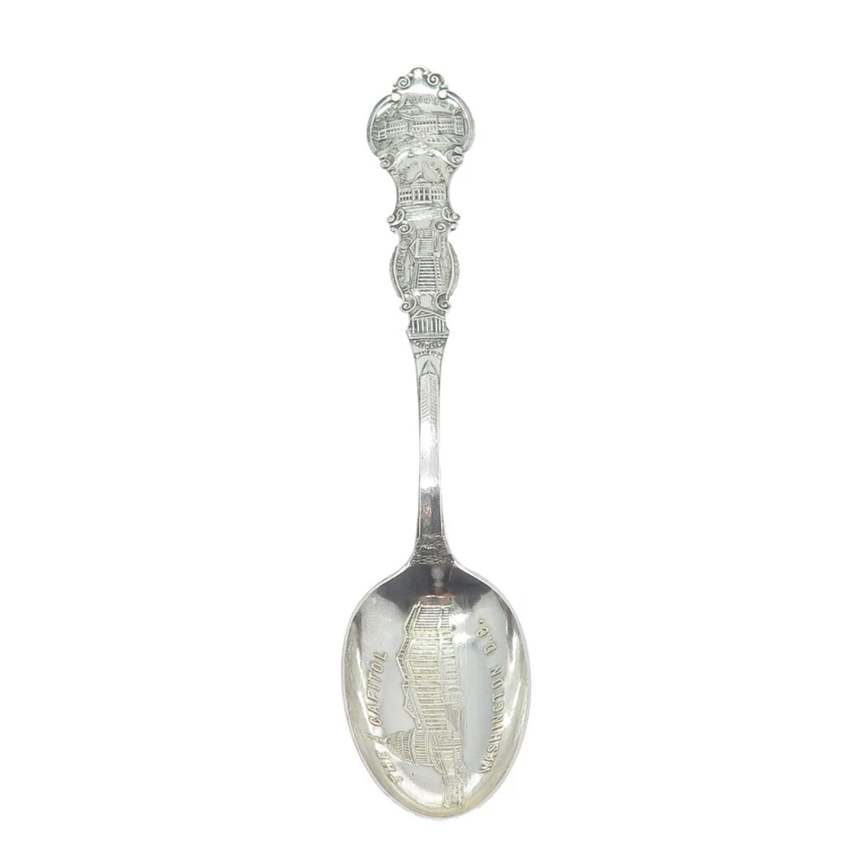 ALVIN Sterling Silver Antique Art Deco The Capitol Washington DC Coffee Spoon - Image 4 of 4