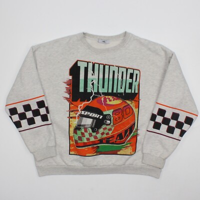 Adika Grey  Thunder  Pullover Sweater Sweater Sport Motorcycle Helmet One Size