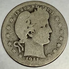 1911-P Barber Quarter Dollar 25 Cents Circulated Condition - 1881
