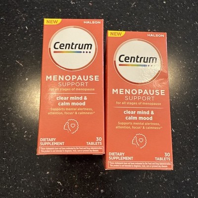 2 pack Centrum Menopause Support Clear Mind & Calm Mood Supplement 30 03/26