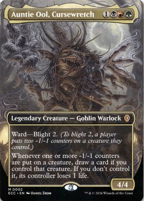 Auntie Ool, Cursewretch BORDERLESS Commander: Lorwyn Eclipsed Magic MTG NM